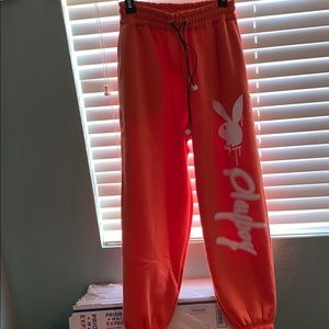 Limited Edition Orange Playboy Oversized Joggers
